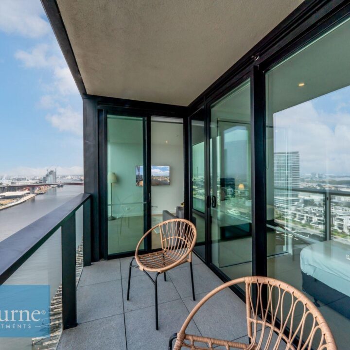 private balcony with waterfront views